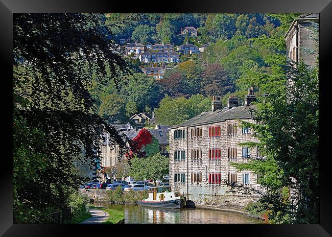 Hebden Bridge  And The Rochdale Canal Framed Print by Colin Williams Photography