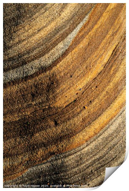Textures of sandstone Print by Nigel Higson