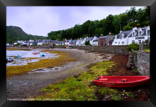 Plockton Village Cottages by the Sea  Framed Print by Jacqi Elmslie
