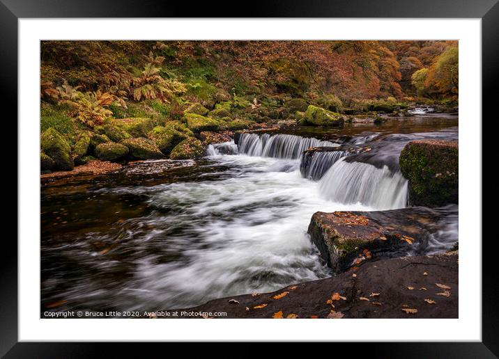 Falls on the River Dart Framed Mounted Print by Bruce Little