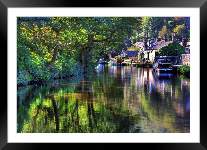 Reflections on The Rochdale Canal At Hebden Bridge Framed Mounted Print by Colin Williams Photography