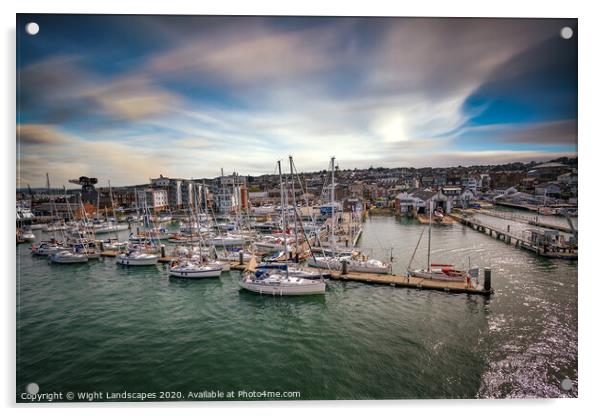 Shepards Marina Isle Of Wight Acrylic by Wight Landscapes
