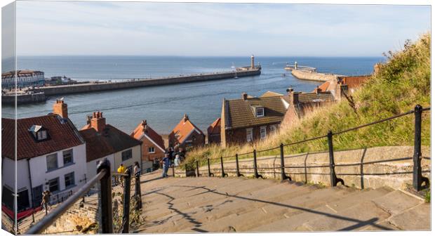 199 steps down to Whitby Canvas Print by Jason Wells