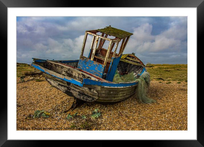 Dungeness Wreck Framed Mounted Print by David Buckland