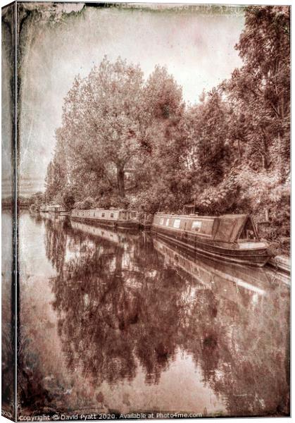 Grand Union Canal Vintage Canvas Print by David Pyatt