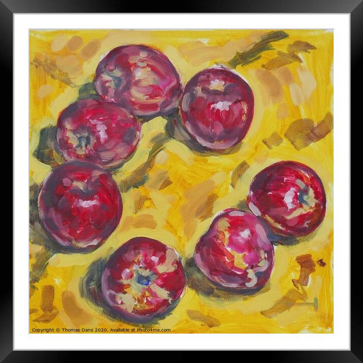 Apple Time, Image of Oil Painting Framed Mounted Print by Thomas Dans