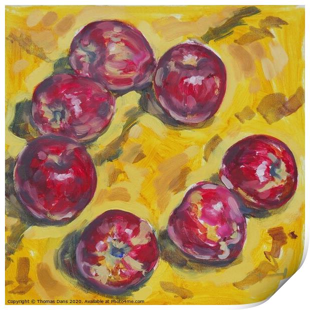 Apple Time, Image of Oil Painting Print by Thomas Dans