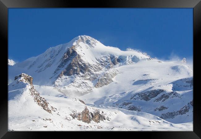 Gran Paradiso Mountain in Winter Framed Print by Arterra 