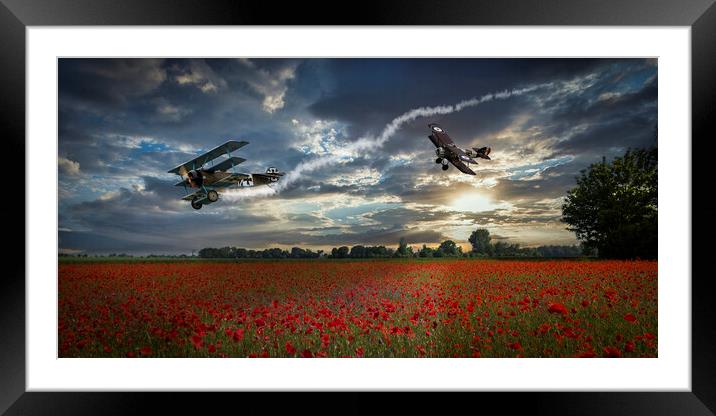 Dogfight over Flanders Framed Mounted Print by David Tyrer
