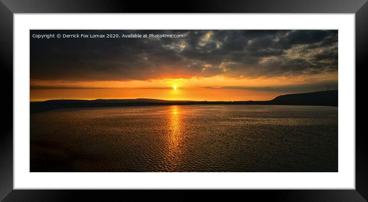 Sunset over ashworth resorvoir Framed Mounted Print by Derrick Fox Lomax