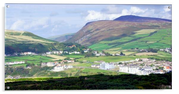 Port Erin and South Barrule Acrylic by Steven Watson