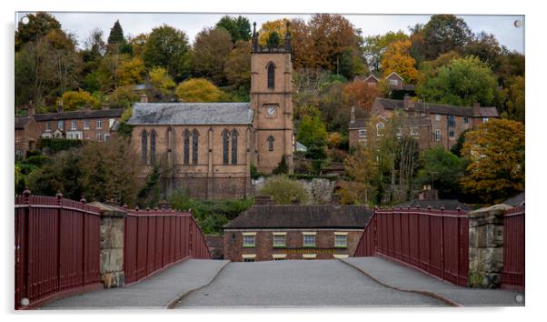 St Lukes Church Ironbridge Acrylic by simon alun hark