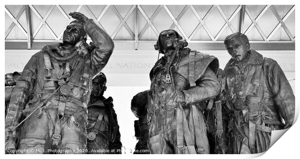 Bomber Command Memorial, London Print by M. J. Photography