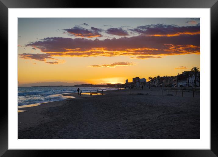 Sunset on the beach of Saint Salvador -2 Framed Mounted Print by Jordi Carrio