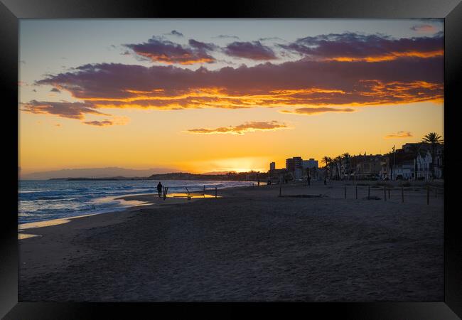 Sunset on the beach of Saint Salvador -2 Framed Print by Jordi Carrio