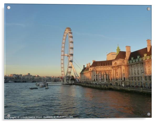 London Eye at dusk  Acrylic by Ursula Keene