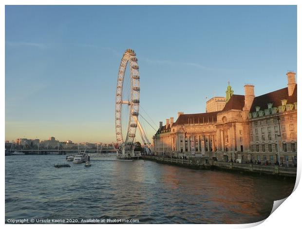 London Eye at dusk  Print by Ursula Keene
