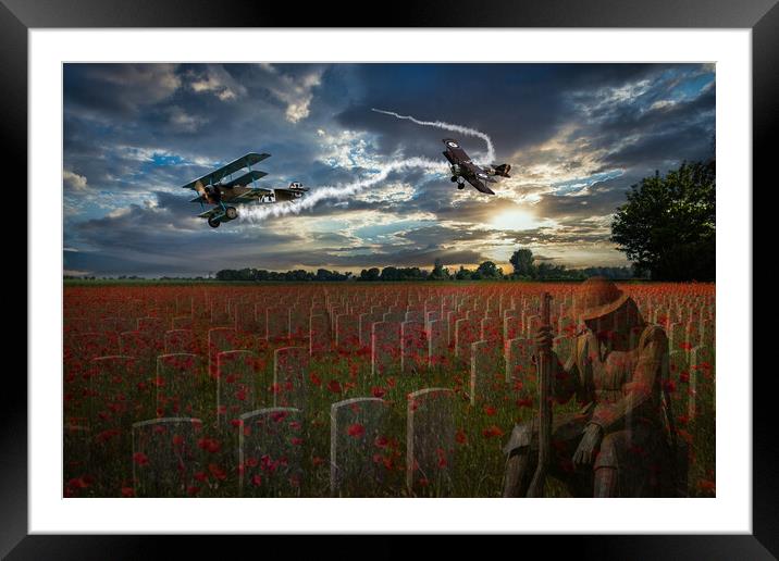 In Flanders Fields the Poppies Blow Framed Mounted Print by David Tyrer