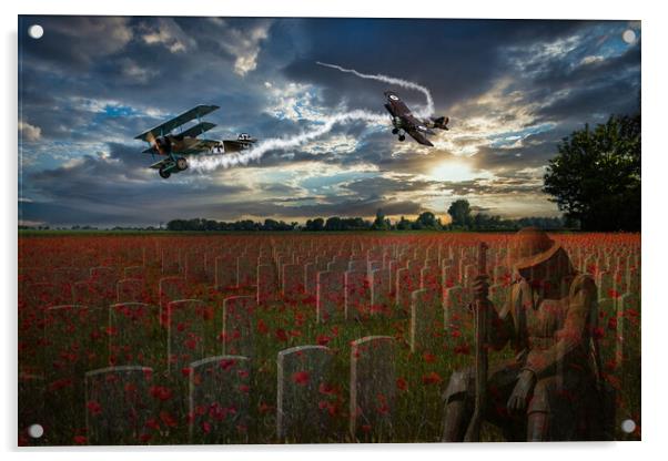 In Flanders Fields the Poppies Blow Acrylic by David Tyrer