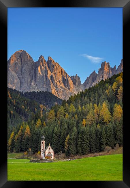 Val di Funes in Autumn, Dolomites Framed Print by Arterra 