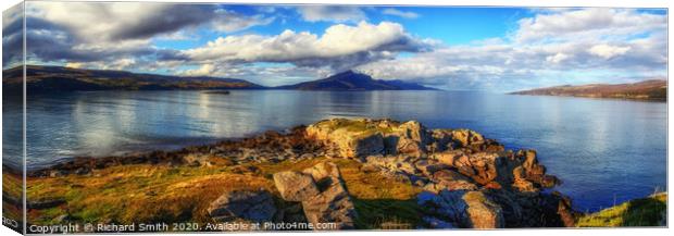 A northward view up the Sound of Raasay. Canvas Print by Richard Smith