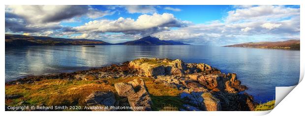 A northward view up the Sound of Raasay. Print by Richard Smith