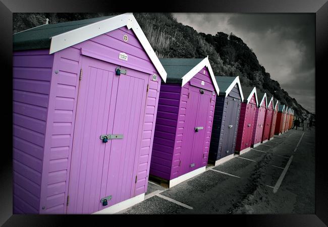 Bournemouth Beach Huts Dorset England Framed Print by Andy Evans Photos