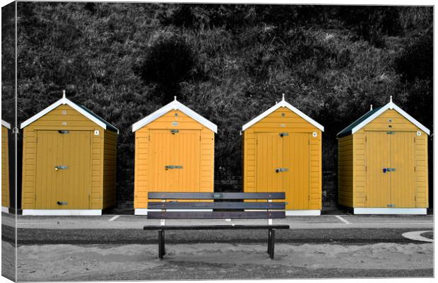 Bournemouth Beach Huts Dorset England Canvas Print by Andy Evans Photos
