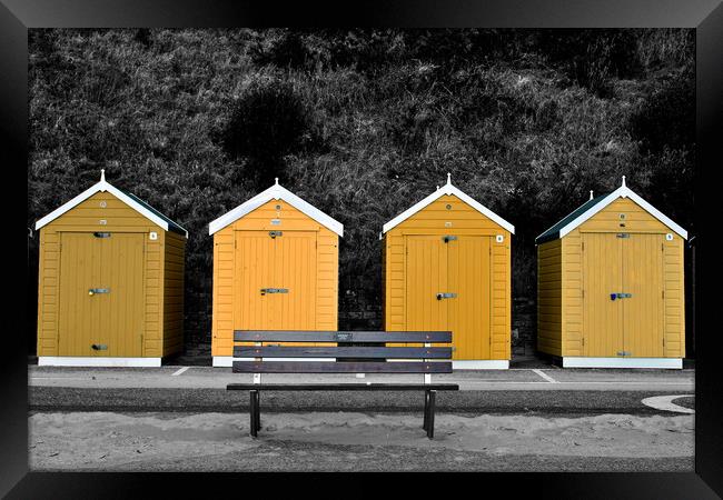 Bournemouth Beach Huts Dorset England Framed Print by Andy Evans Photos