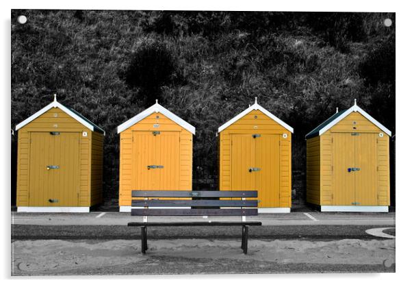 Bournemouth Beach Huts Dorset England Acrylic by Andy Evans Photos