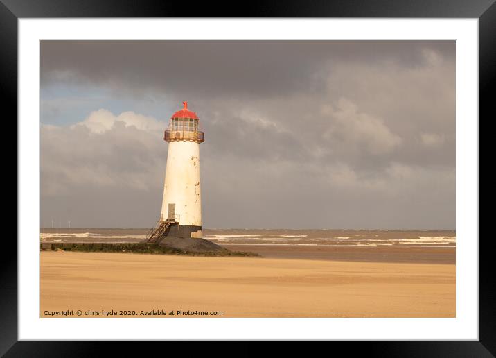 point of ayr light house 2 Framed Mounted Print by chris hyde