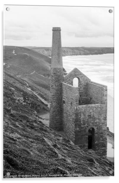 Wheal Coates, St Agnes Acrylic by Stewart Moore