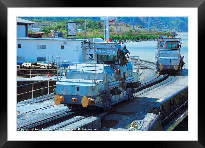 Panama Canal Mules Framed Mounted Print by keith hannant