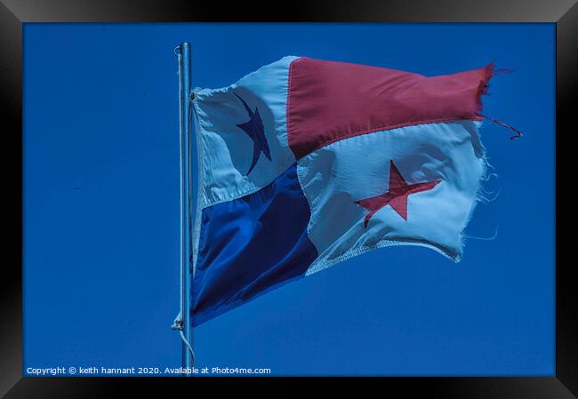 Panama Flag  Framed Print by keith hannant