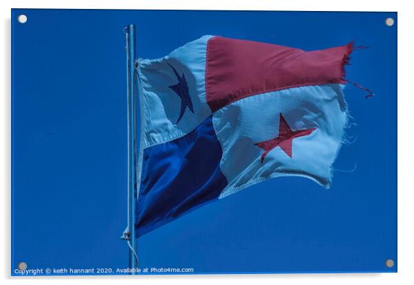 Panama Flag  Acrylic by keith hannant