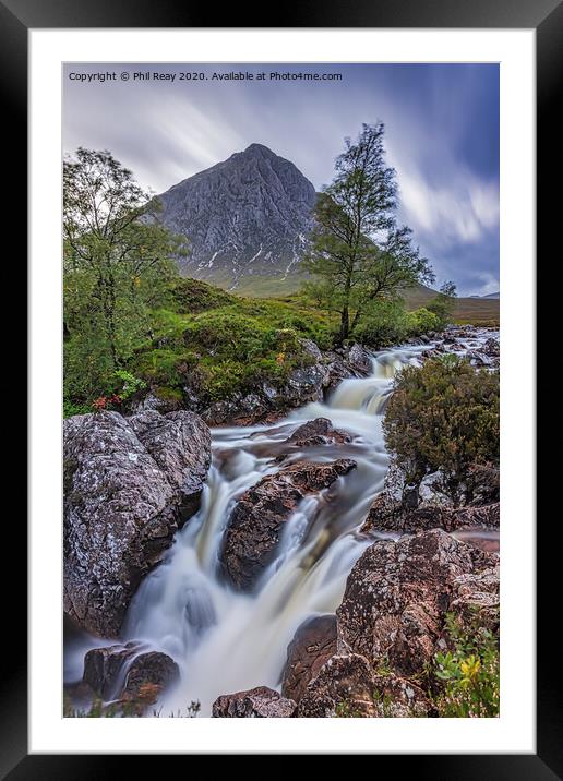 Waterfall in Glencoe Framed Mounted Print by Phil Reay