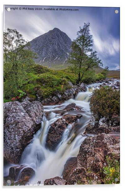 Waterfall in Glencoe Acrylic by Phil Reay