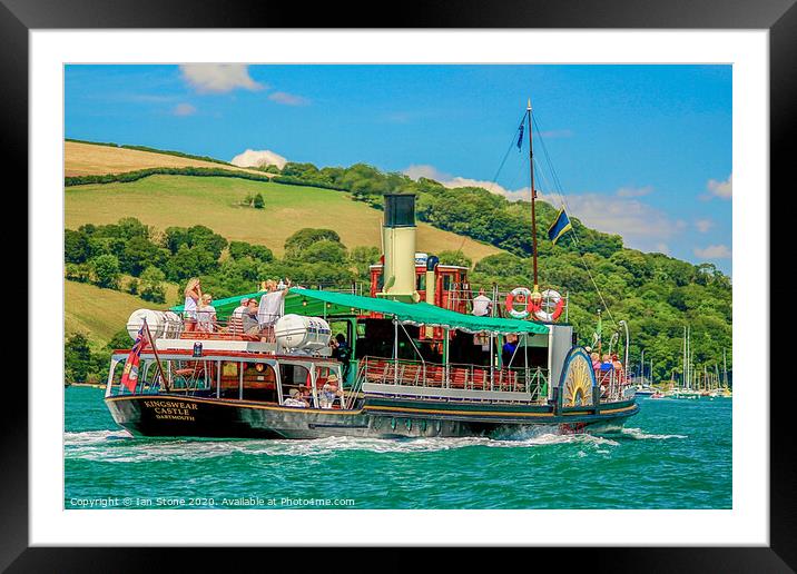 Steaming up river at Dartmouth ,in Devon. Framed Mounted Print by Ian Stone