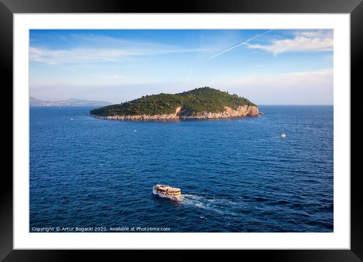 Lokrum Island in Croatia at Sunset Framed Mounted Print by Artur Bogacki