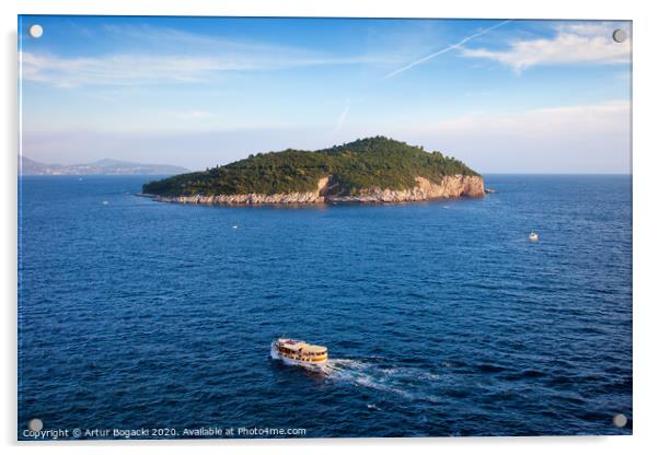 Lokrum Island in Croatia at Sunset Acrylic by Artur Bogacki