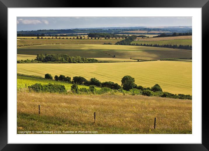 South Downs in Hampshire Framed Mounted Print by Heidi Stewart