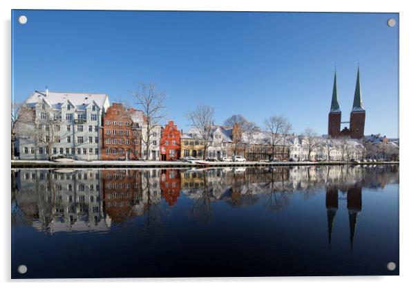 City Lübeck in Winter, Germany Acrylic by Arterra 