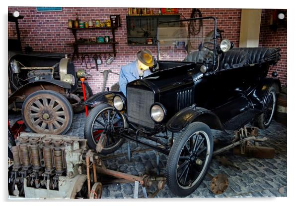 1921 Ford Model T Oldtimer in Garage Acrylic by Arterra 