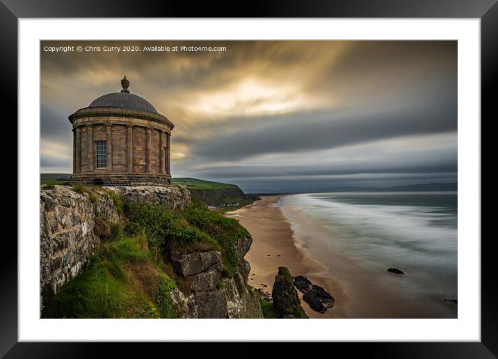 Mussenden Temple Downhill Beach County Derry Londonderry Northern Ireland Landscape Framed Mounted Print by Chris Curry