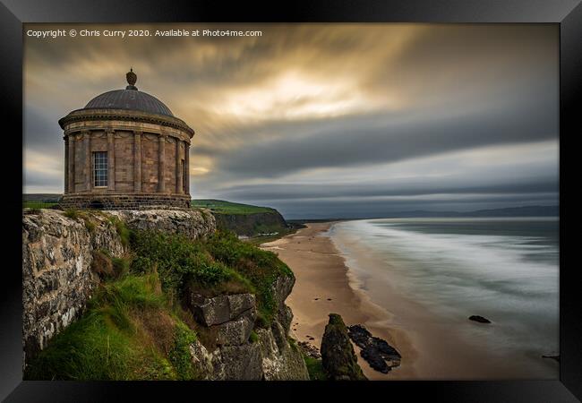 Mussenden Temple Downhill Beach County Derry Londonderry Northern Ireland Landscape Framed Print by Chris Curry