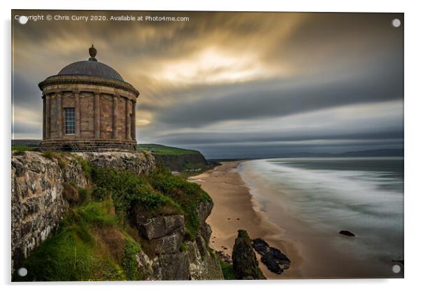 Mussenden Temple Downhill Beach County Derry Londonderry Northern Ireland Landscape Acrylic by Chris Curry
