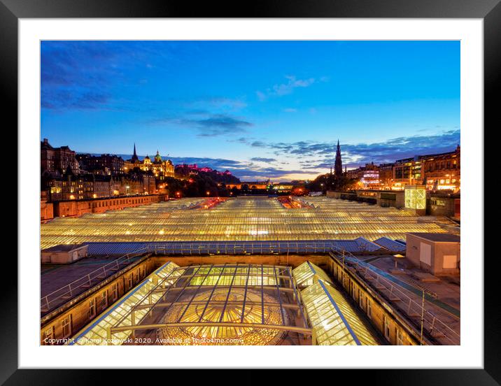 Waverley Train Station in Edinburgh Framed Mounted Print by Karol Kozlowski