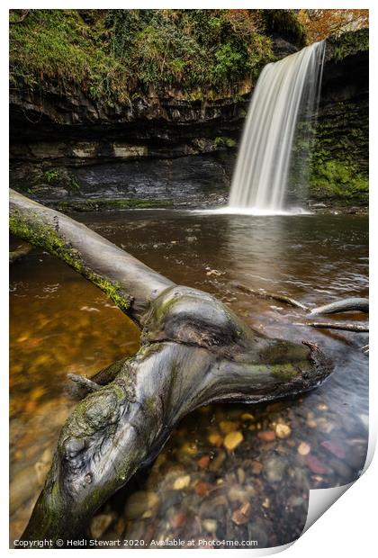 Sgwd Gwladys Waterfall Print by Heidi Stewart