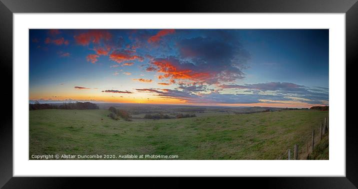 Fathing Common Panoramic Framed Mounted Print by Alistair Duncombe
