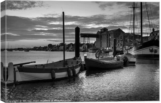 Wells next the Sea Harbour  Canvas Print by Jim Key